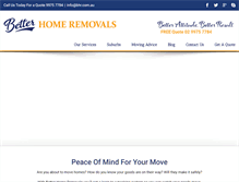 Tablet Screenshot of betterhomeremovals.com.au